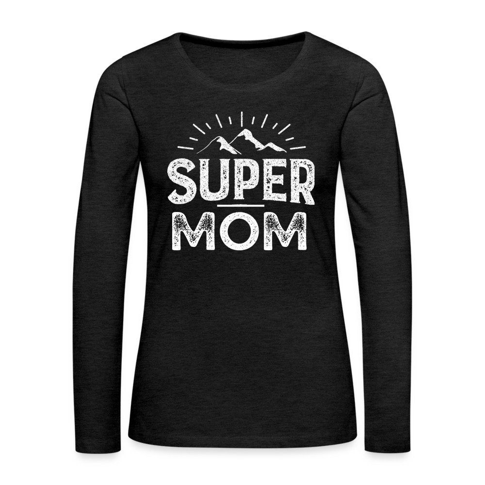 Frauen Premium Langarmshirt - Super Mom - Anthrazit