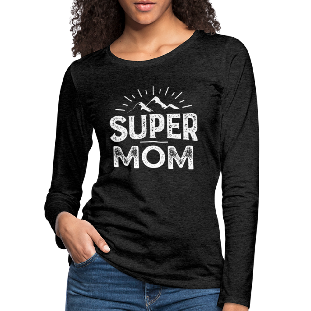 Frauen Premium Langarmshirt - Super Mom - Anthrazit