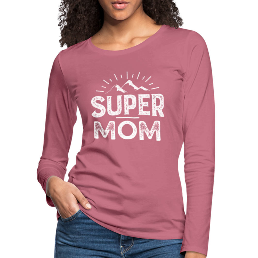 Frauen Premium Langarmshirt - Super Mom - Malve