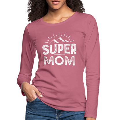 Frauen Premium Langarmshirt - Super Mom - Malve