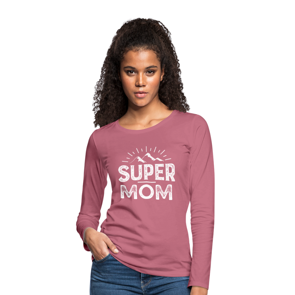 Frauen Premium Langarmshirt - Super Mom - Malve