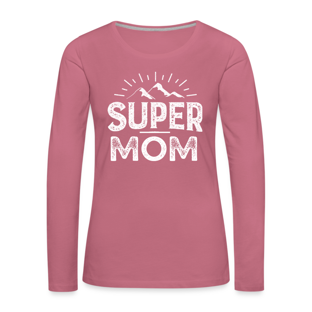 Frauen Premium Langarmshirt - Super Mom - Malve