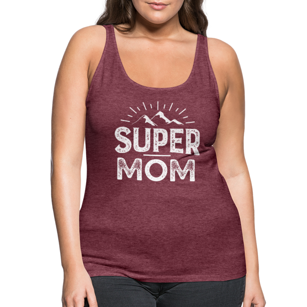 Frauen Premium Tank Top - Super Mom - Bordeauxrot meliert