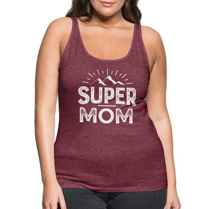 Frauen Premium Tank Top - Super Mom - Bordeauxrot meliert