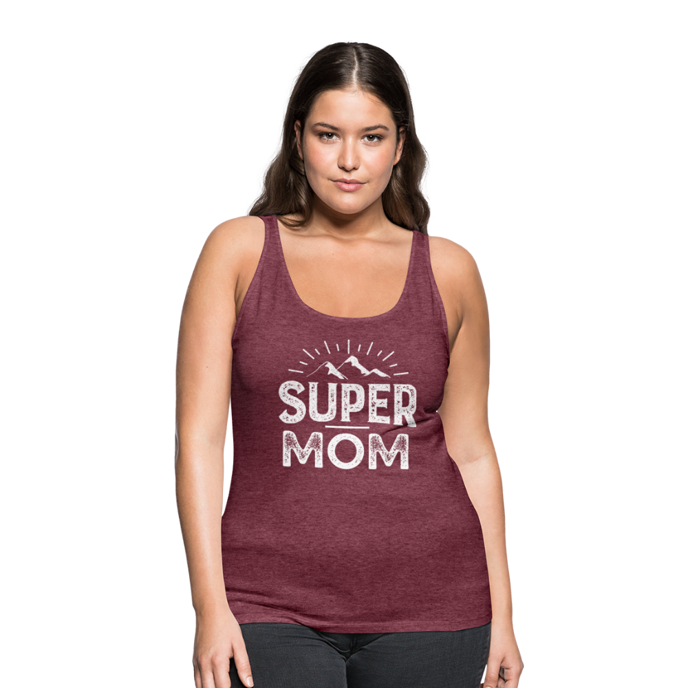 Frauen Premium Tank Top - Super Mom - Bordeauxrot meliert