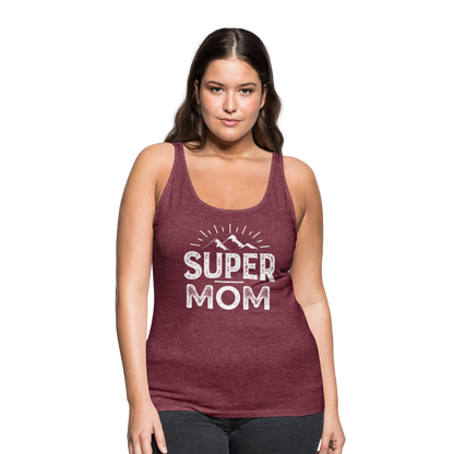 Frauen Premium Tank Top - Super Mom - Bordeauxrot meliert