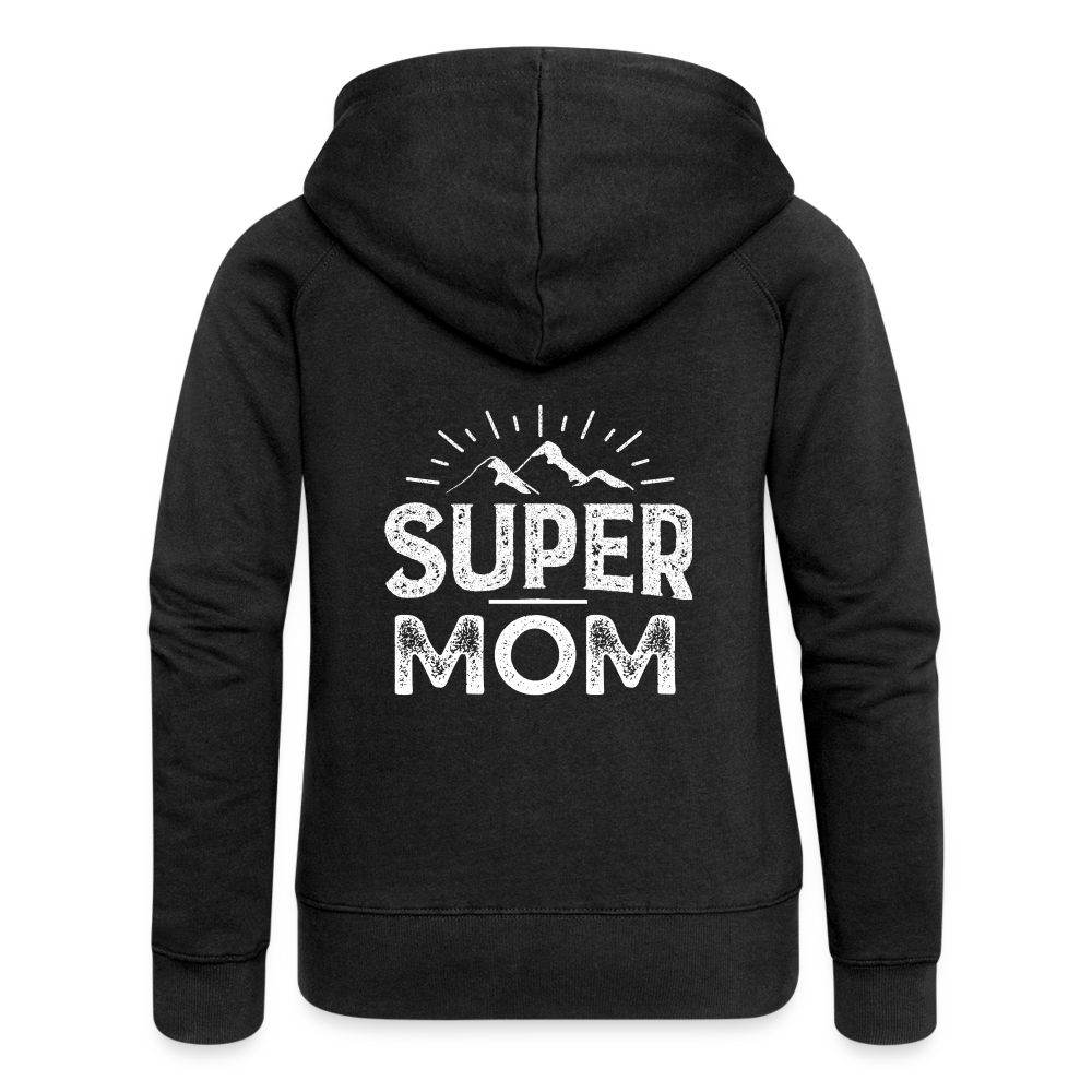 Frauen Premium Kapuzenjacke - Super Mom - Schwarz