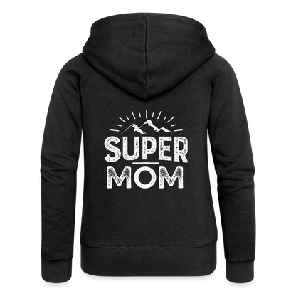 Frauen Premium Kapuzenjacke - Super Mom - Schwarz