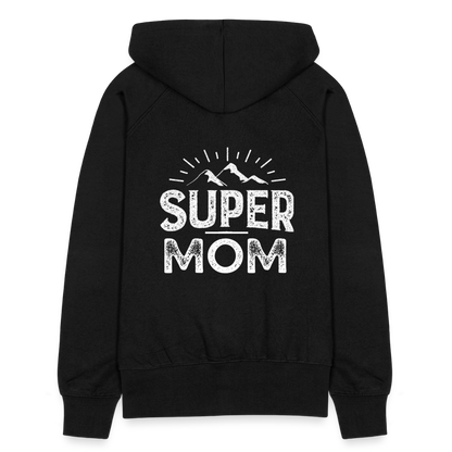 Frauen Premium Kapuzenjacke - Super Mom - Schwarz