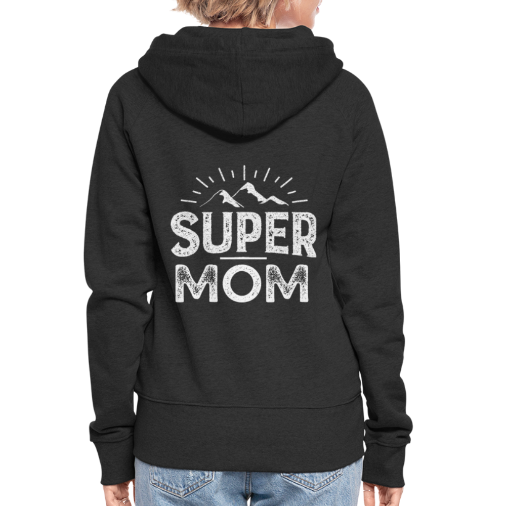 Frauen Premium Kapuzenjacke - Super Mom - Schwarz