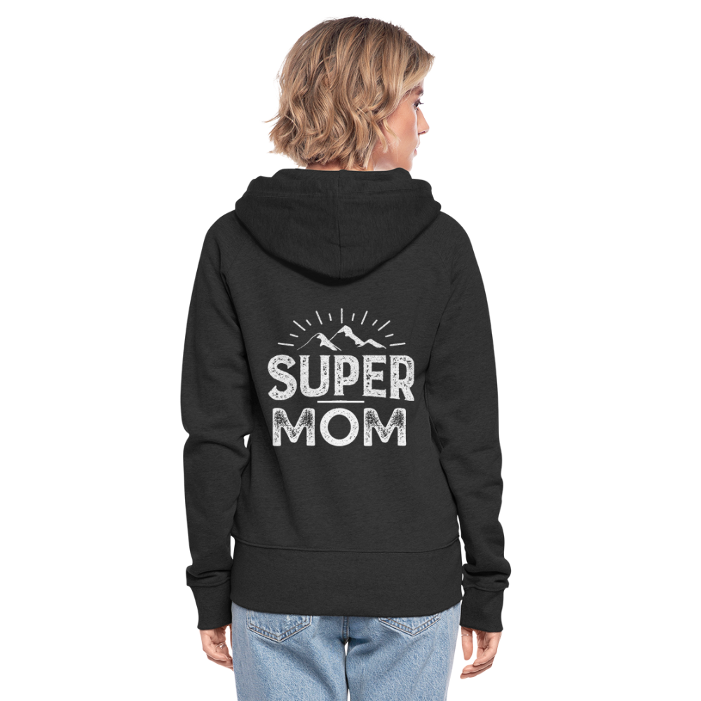 Frauen Premium Kapuzenjacke - Super Mom - Schwarz