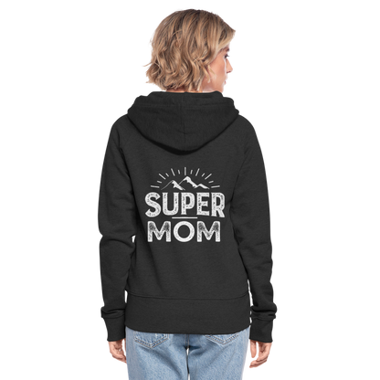 Frauen Premium Kapuzenjacke - Super Mom - Schwarz