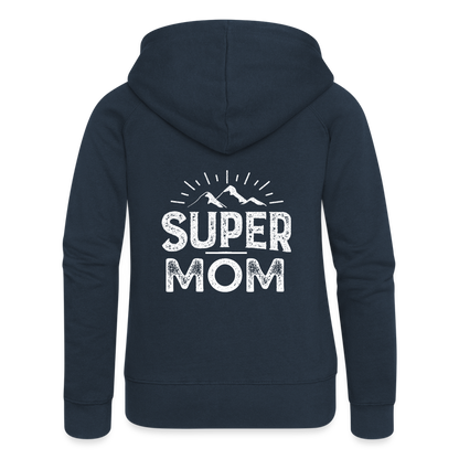 Frauen Premium Kapuzenjacke - Super Mom - Navy