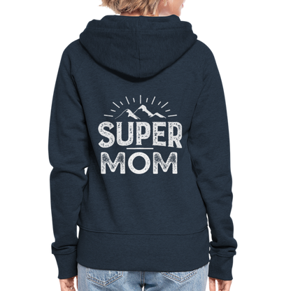 Frauen Premium Kapuzenjacke - Super Mom - Navy