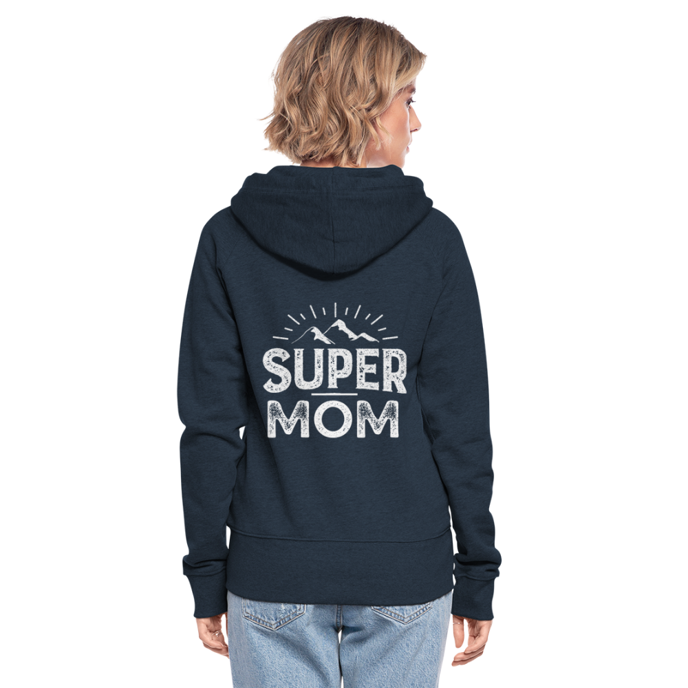 Frauen Premium Kapuzenjacke - Super Mom - Navy