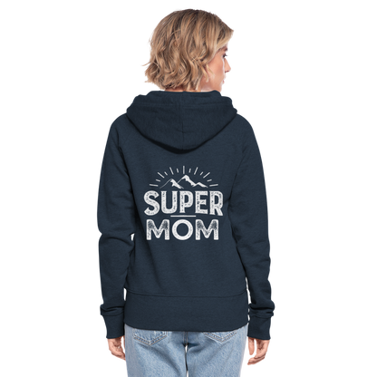 Frauen Premium Kapuzenjacke - Super Mom - Navy