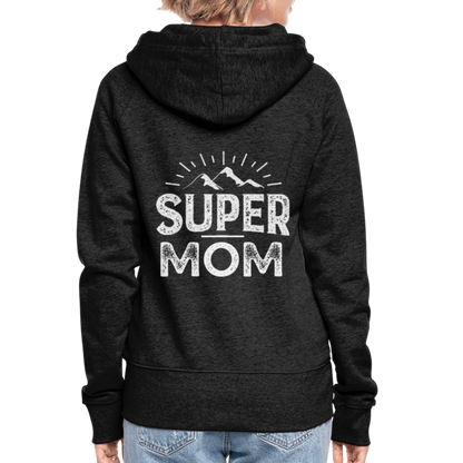 Frauen Premium Kapuzenjacke - Super Mom - Anthrazit