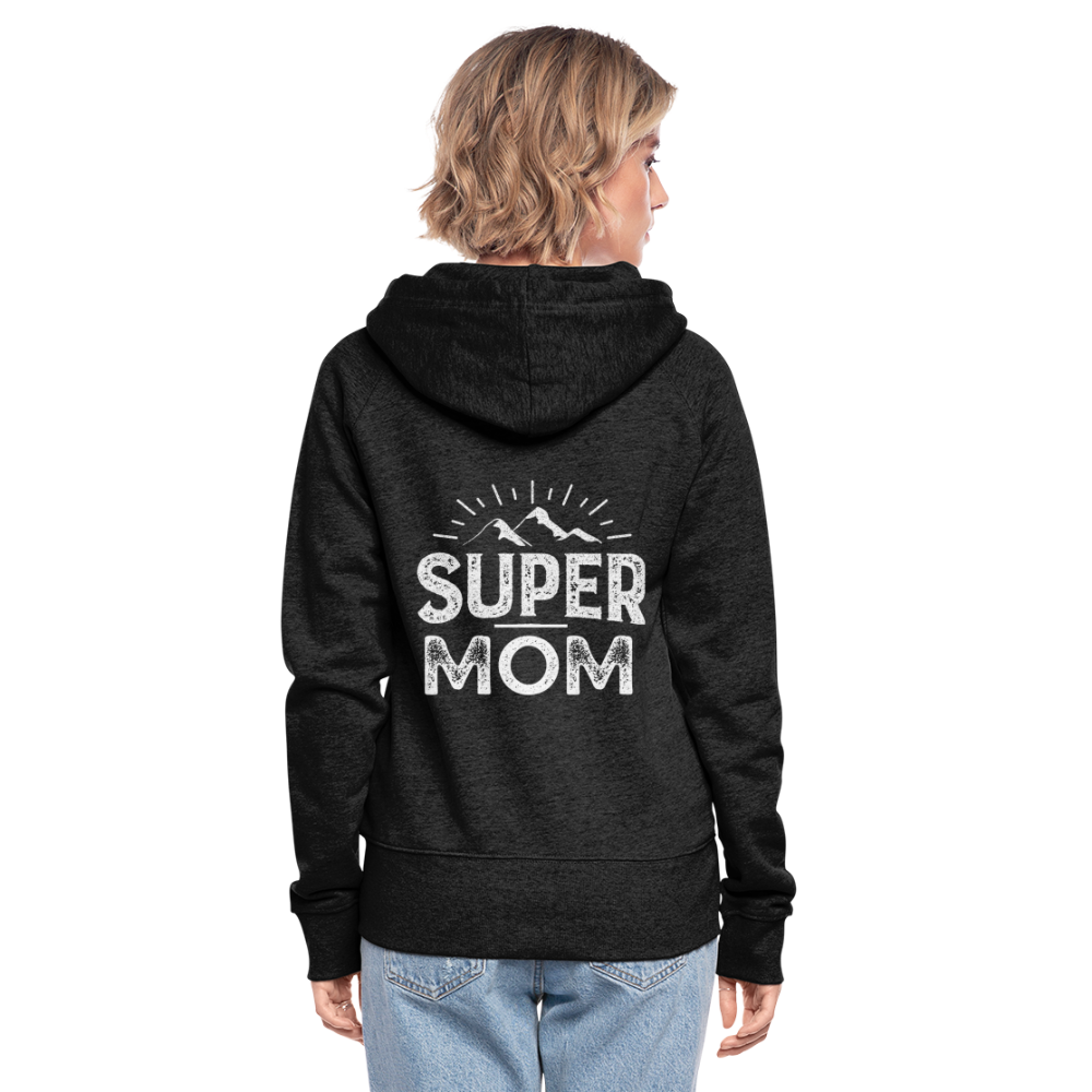 Frauen Premium Kapuzenjacke - Super Mom - Anthrazit