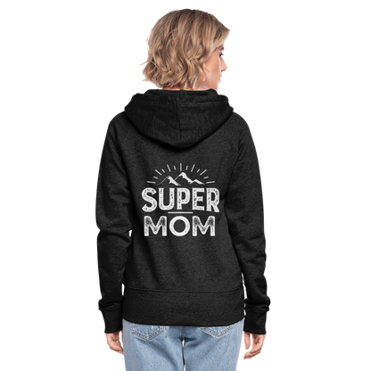 Frauen Premium Kapuzenjacke - Super Mom - Anthrazit