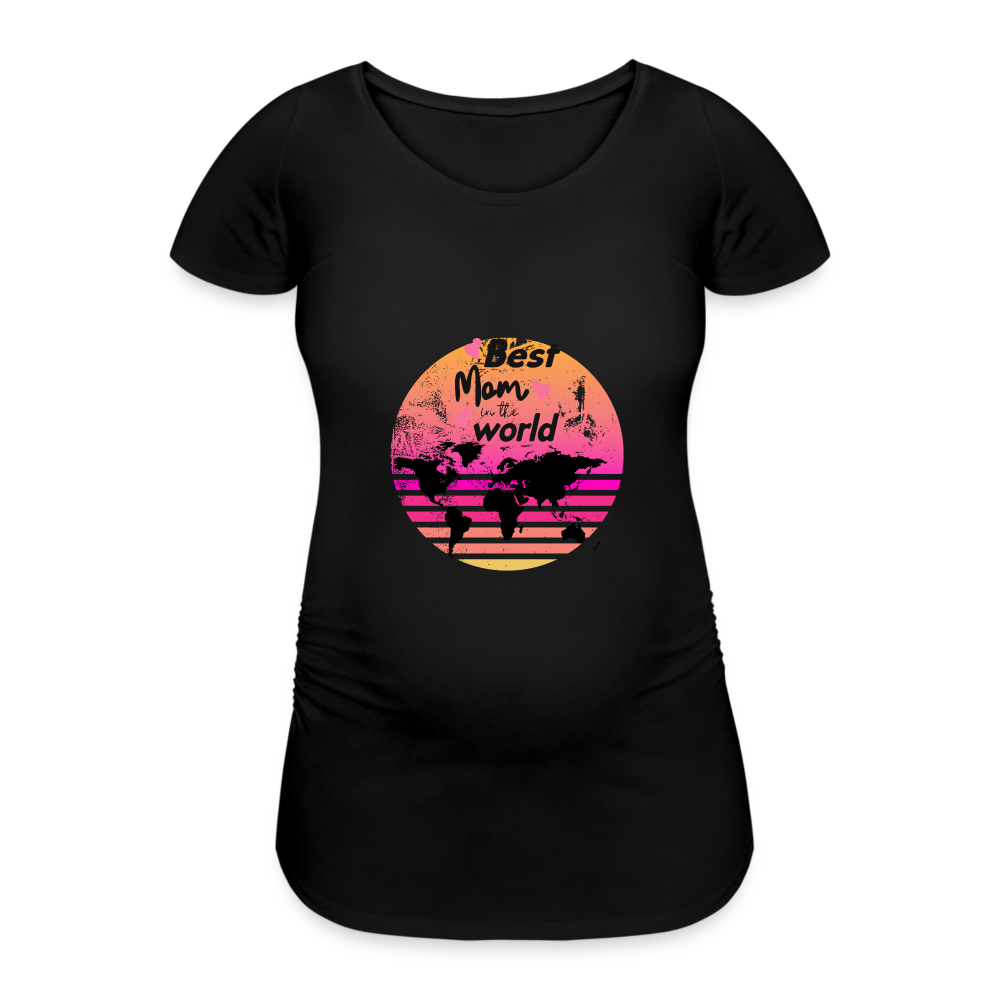 Frauen Schwangerschafts-T-Shirt - Best Mom in the world - Schwarz