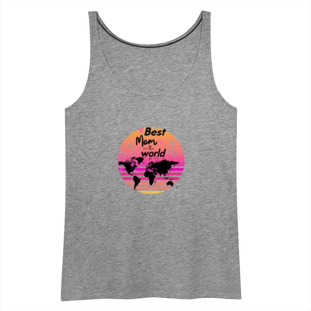 Frauen Premium Tank Top - Best Mom in the world - Grau meliert