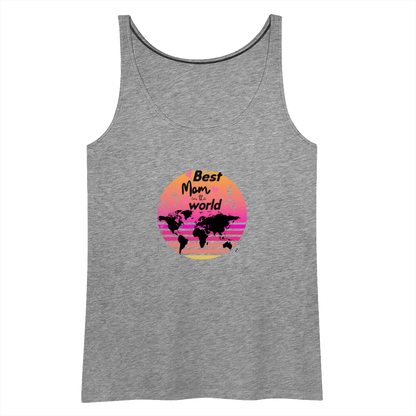 Frauen Premium Tank Top - Best Mom in the world - Grau meliert