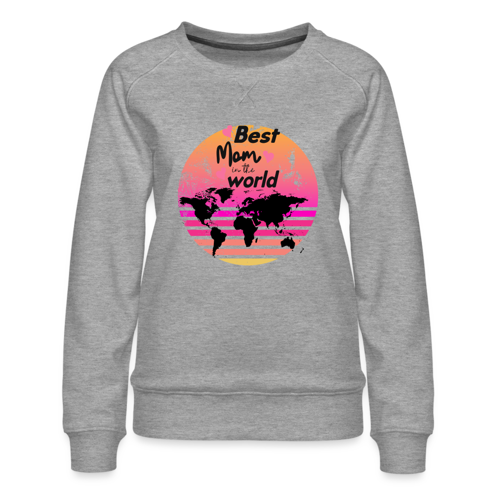 Frauen Premium Pullover - Best Mom in the world - Grau meliert