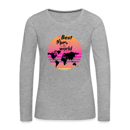 Frauen Premium Langarmshirt - Best Mom in the world - Grau meliert