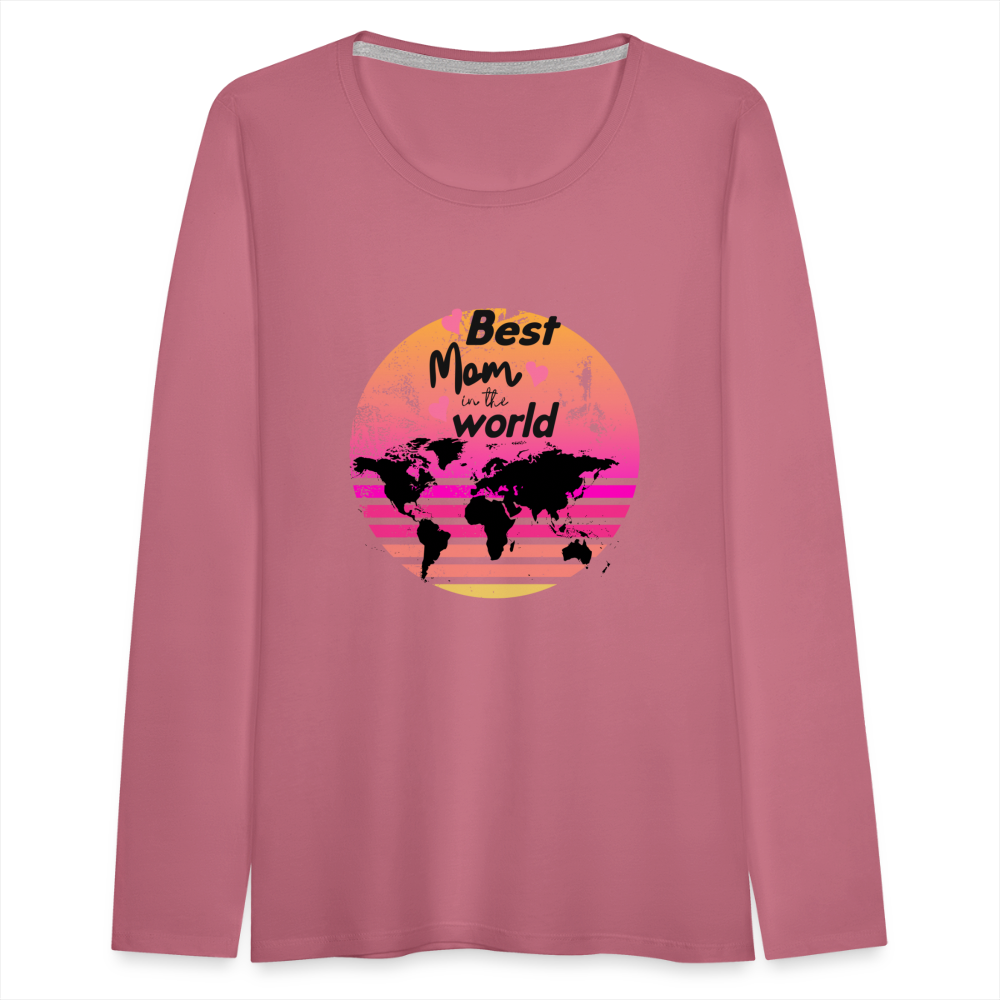 Frauen Premium Langarmshirt - Best Mom in the world - Malve