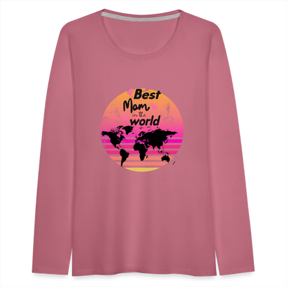 Frauen Premium Langarmshirt - Best Mom in the world - Malve