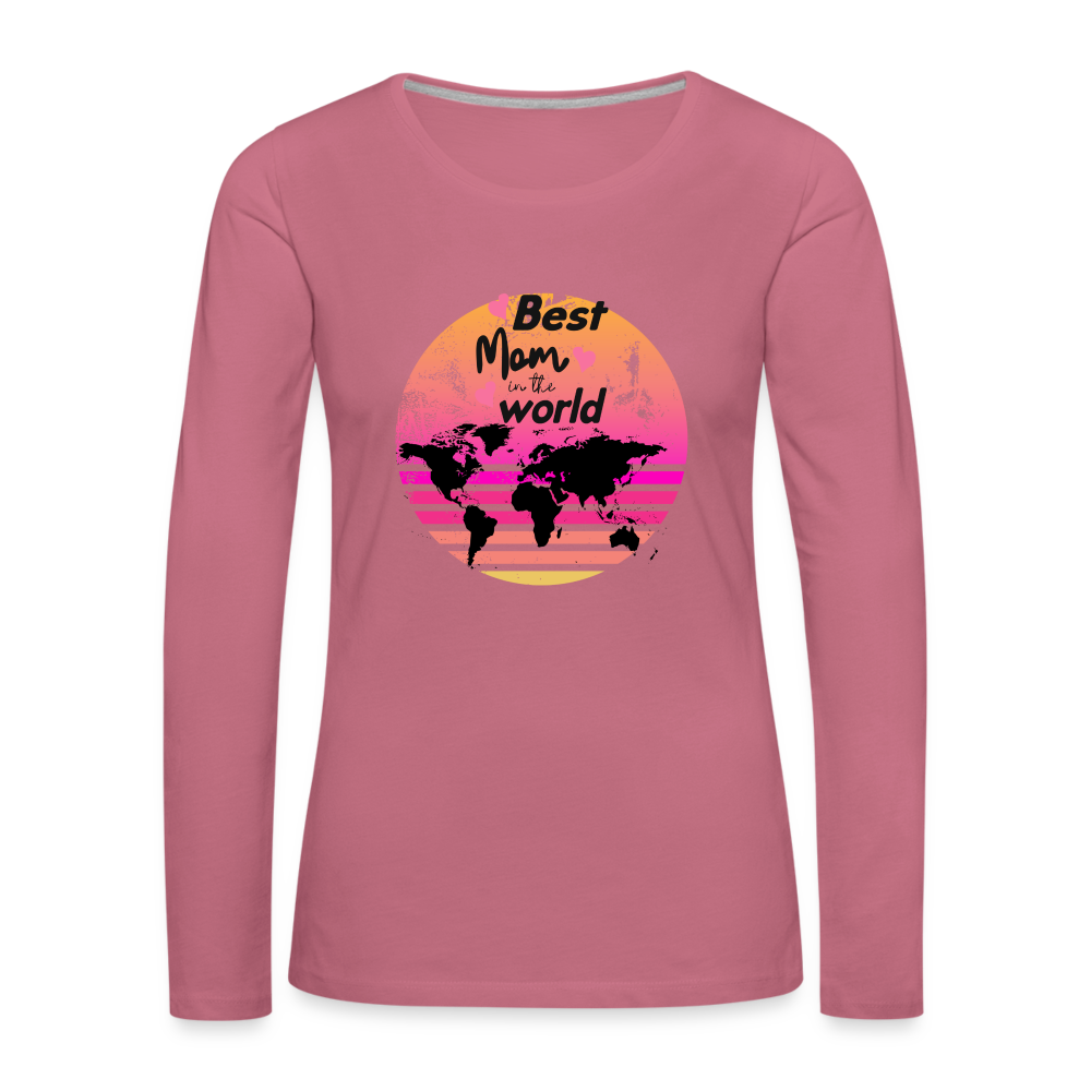 Frauen Premium Langarmshirt - Best Mom in the world - Malve