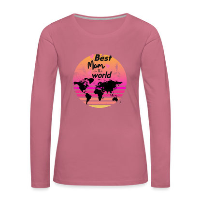 Frauen Premium Langarmshirt - Best Mom in the world - Malve