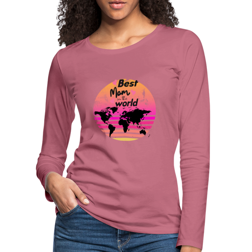 Frauen Premium Langarmshirt - Best Mom in the world - Malve