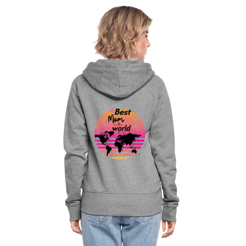 Frauen Premium Kapuzenjacke - Best Mom in the world - Grau meliert