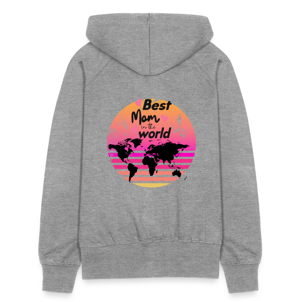 Frauen Premium Kapuzenjacke - Best Mom in the world - Grau meliert