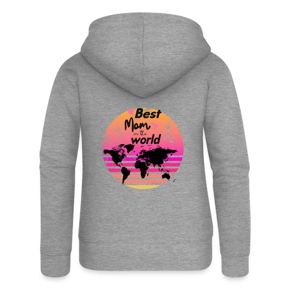 Frauen Premium Kapuzenjacke - Best Mom in the world - Grau meliert