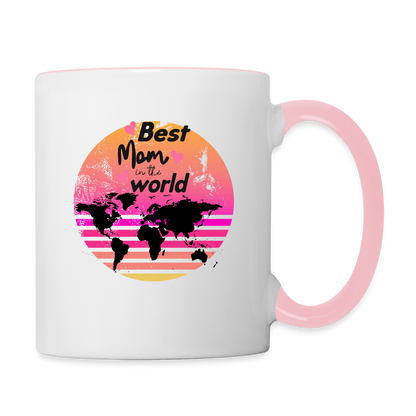 Tasse zweifarbig - Best Mom in the world - Weiß/Pink