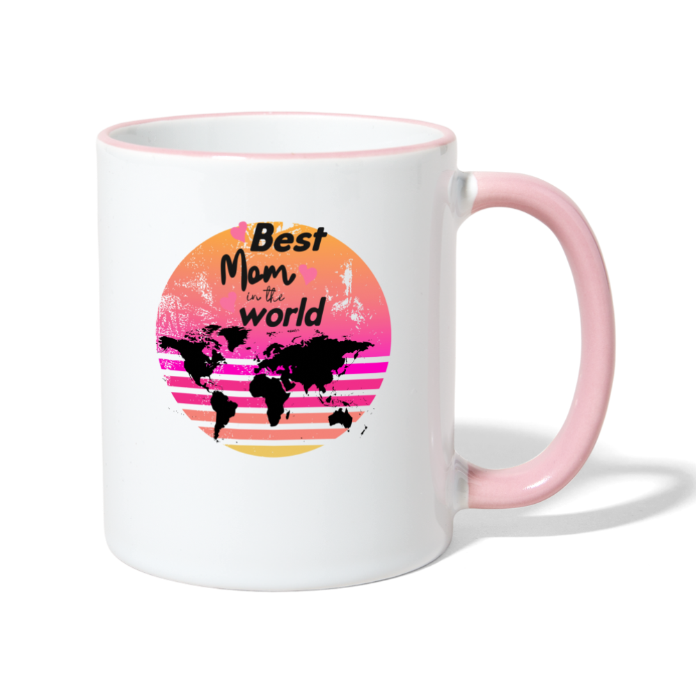 Tasse zweifarbig - Best Mom in the world - Weiß/Pink