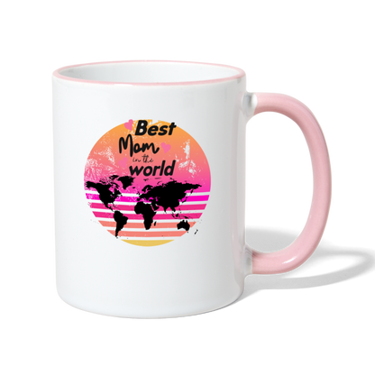 Tasse zweifarbig - Best Mom in the world - Weiß/Pink