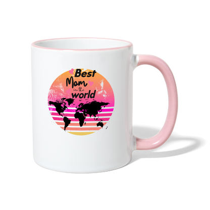 Tasse zweifarbig - Best Mom in the world - Weiß/Pink