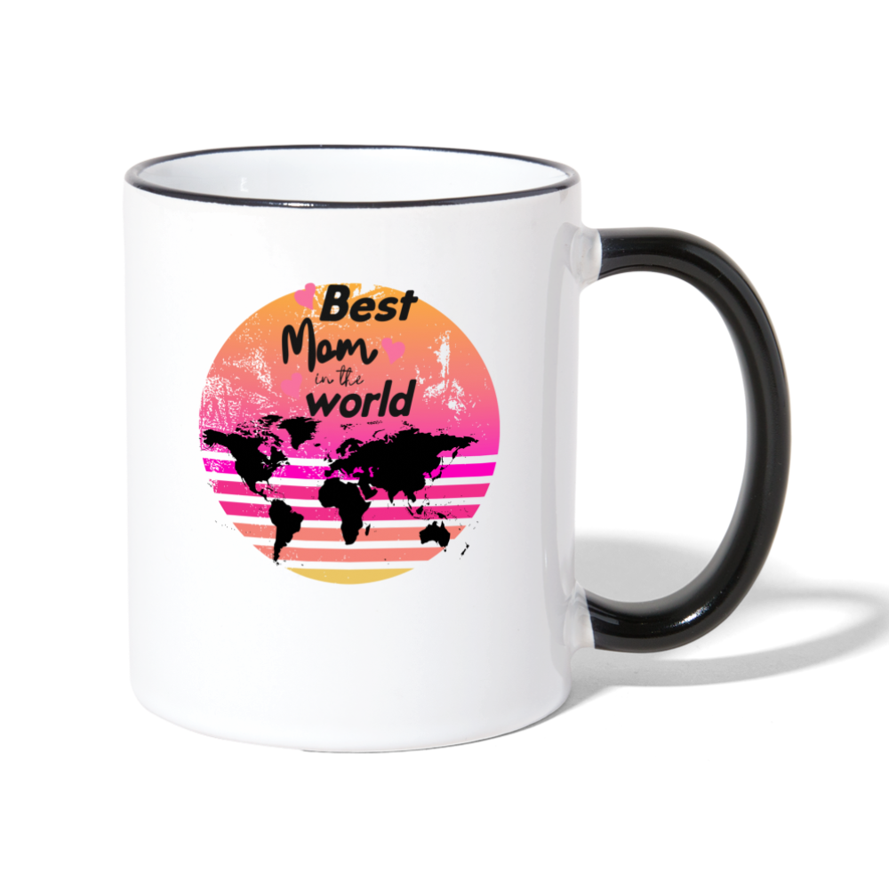 Tasse zweifarbig - Best Mom in the world - Weiß/Schwarz