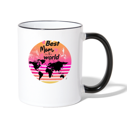 Tasse zweifarbig - Best Mom in the world - Weiß/Schwarz