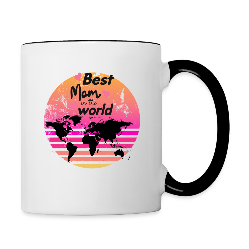 Tasse zweifarbig - Best Mom in the world - Weiß/Schwarz