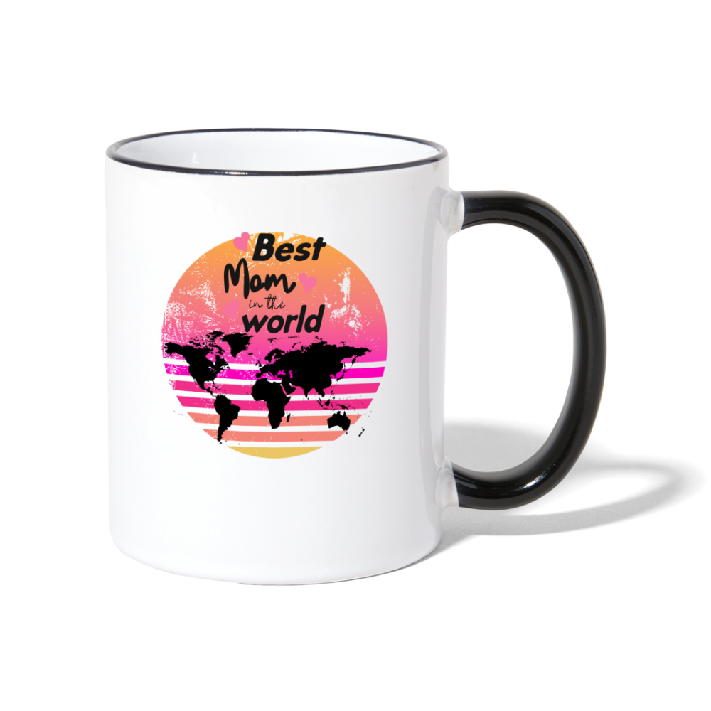 Tasse zweifarbig - Best Mom in the world - Weiß/Schwarz