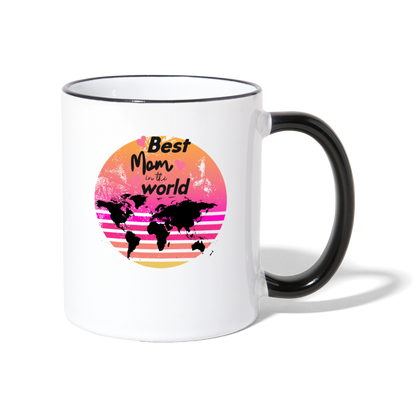 Tasse zweifarbig - Best Mom in the world - Weiß/Schwarz