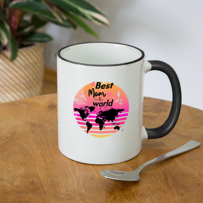 Tasse zweifarbig - Best Mom in the world - Weiß/Schwarz