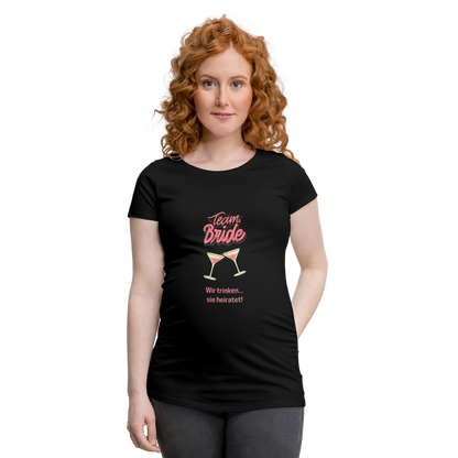 Frauen Schwangerschafts-T-Shirt - Team Bride - Schwarz