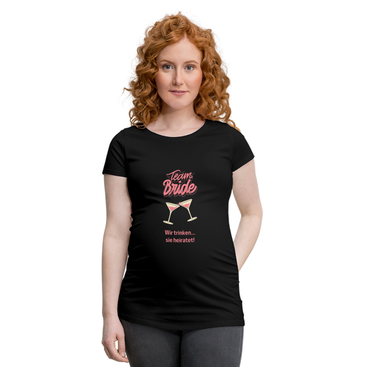 Frauen Schwangerschafts-T-Shirt - Team Bride - Schwarz