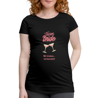 Frauen Schwangerschafts-T-Shirt - Team Bride - Schwarz