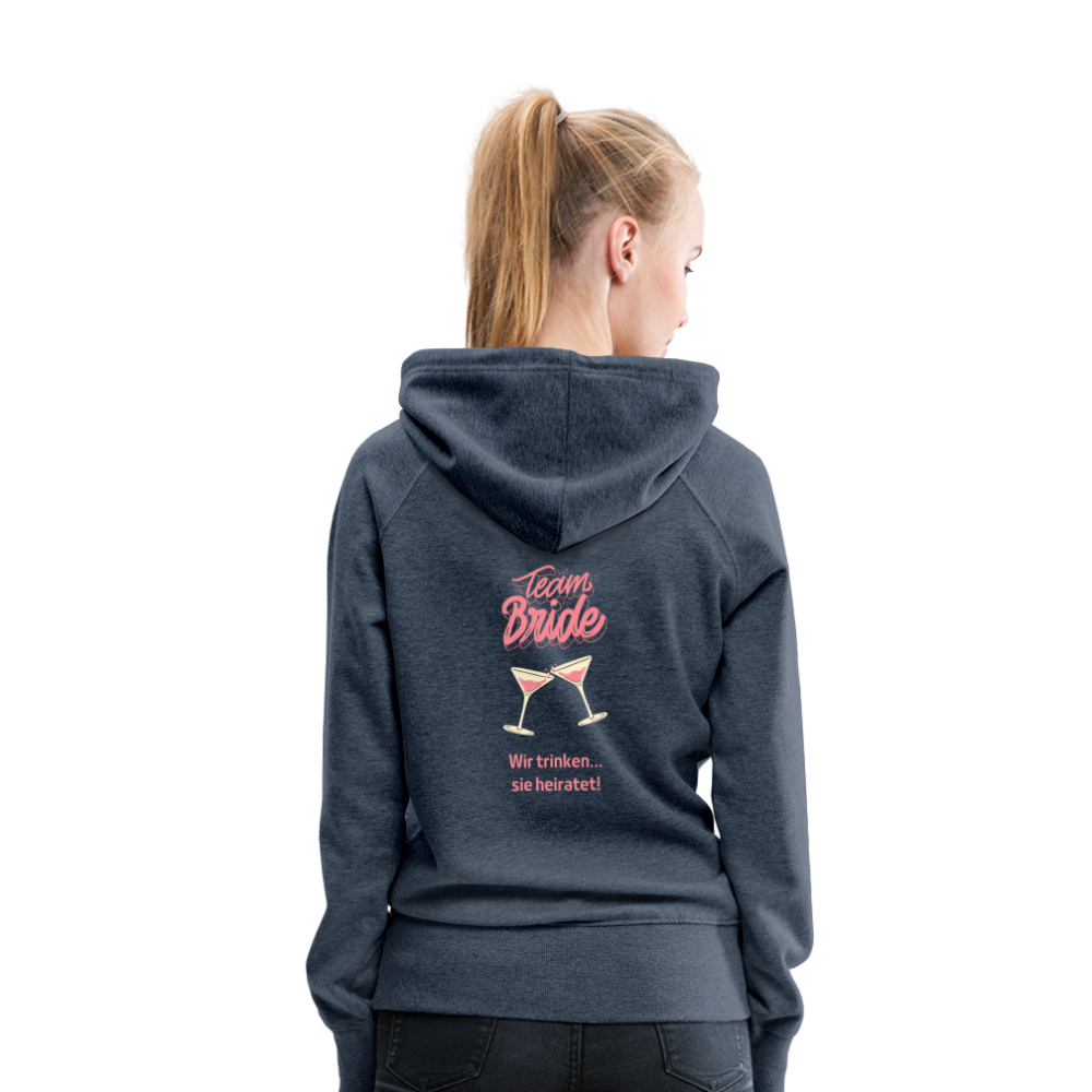 Frauen Premium Hoodie - Team Bride - Jeansblau